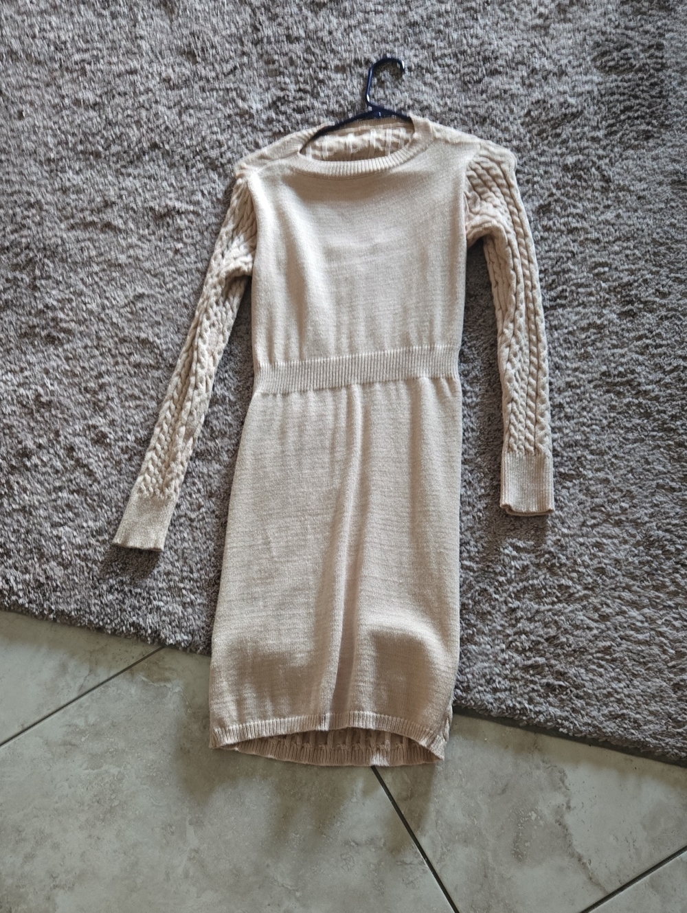 Sweater Dress Tan Ribbed - Picture 2 of 4